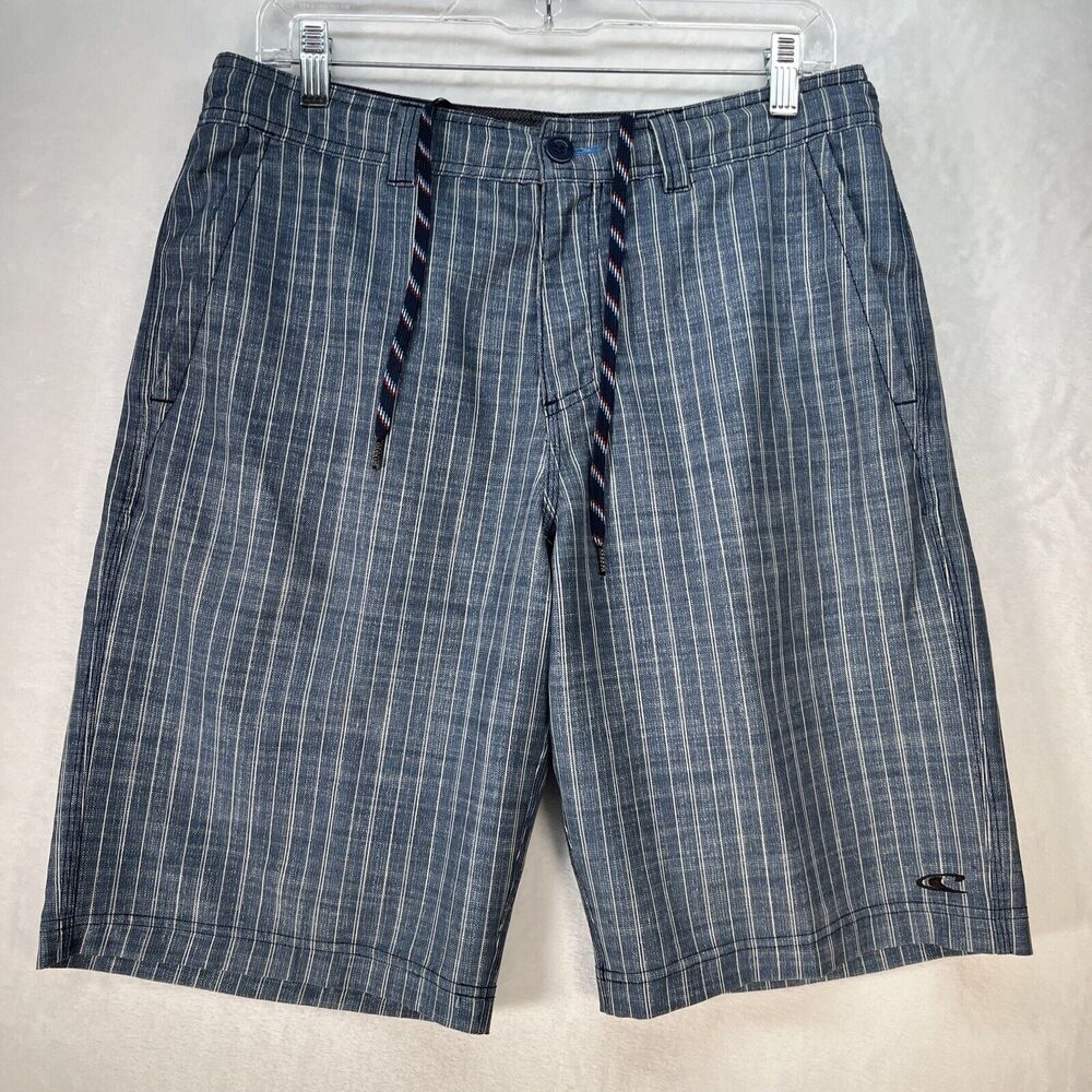 O’Neill Hybrid Shorts Men’s Sz 32 Quick Dry Swim‎ Striped Coastal Beach